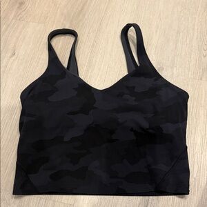 lululemon athletica Black Camo Longline Sports Bralette